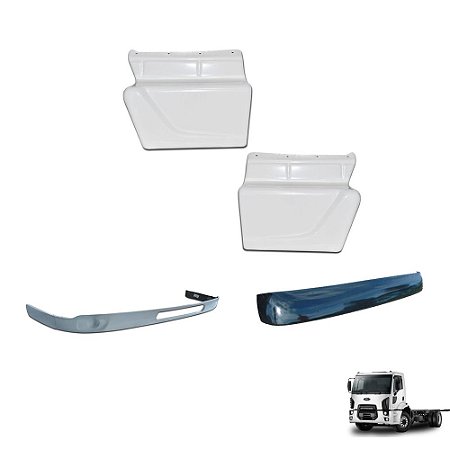 Combo Spoiler, Tampa Estribo E Tapa-sol Ford Cargo C.Baixa