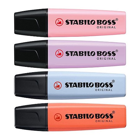 Marca Texto Stabilo Boss Original c/ 4 Cores Pastel