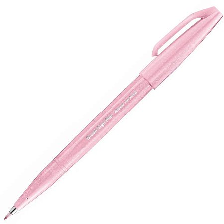 Caneta Pincel Pentel Brush Sign Pen Rosa Pastel