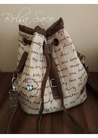 Bolsa Saco Numbers Only em tecido