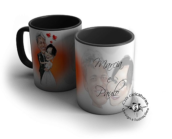 Caneca caricatura - casal, família, etc