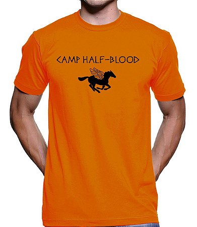 Camiseta Masculina Percy Jackson Camp Half Blood Logo Pégaso