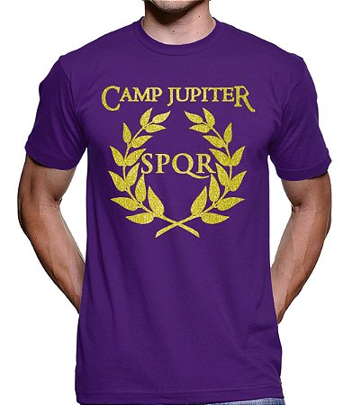 Camiseta Masculina Roxa Percy Jackson Logo Camp Jupter