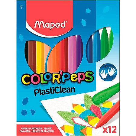 Giz de Plástico MAPED Color Peps C/ 12 Cores