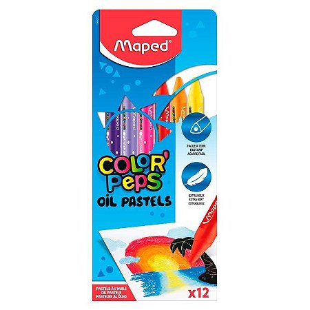 Giz de Cera Pastel MAPED Color Peps c/ 12 Cores