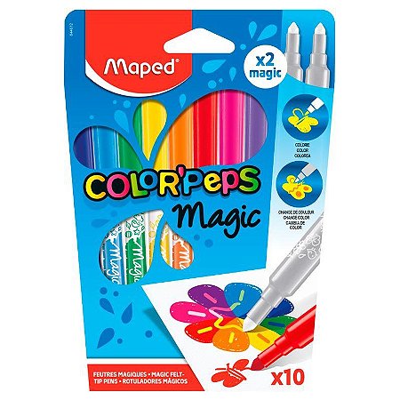 Canetinha Hidrográfica MAPED Color Peps Magic c/ 12 Cores