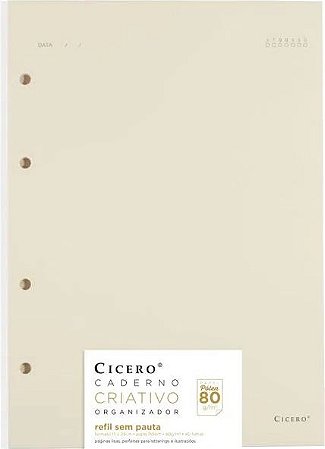 Refil Polén CICERO Sem Pauta - Caderno Criativo Argolado 40fls 80g