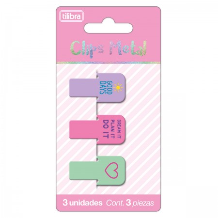 Clips Metal TILIBRA Decorado - 3 Unidades