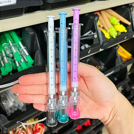 Caneta Gel Seringa Personalizável com Ampola Lisa para Brindes Corporativos