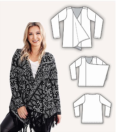 Molde Cardigan (Malha - Kit Completo Tam.P ao XLG)