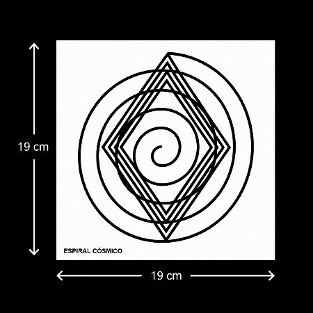Placa Radiônica Espiral Cósmico em PVC 19X19 CM