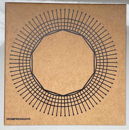 Placa Radiônica Desimpregnador 7X17 em MDF 19X19 CM e 3mm expessura