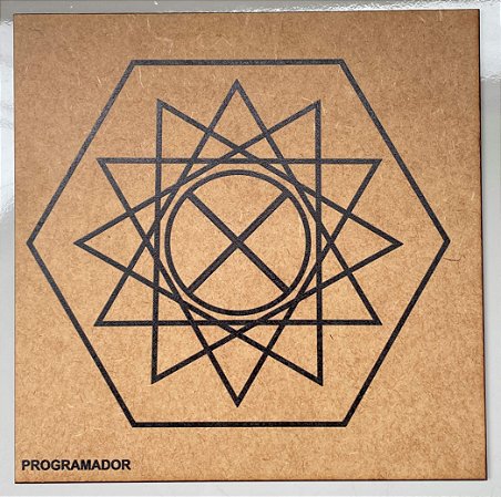 Placa ou Gráfico Radiônico  Programador Físico 17X17 em MDF 19X19 CM e 3mm expessura