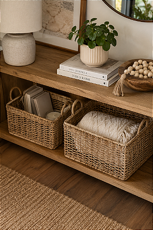 Conjunto de Cestos Rústicos P e M – 2 Peças | Casa de Lila