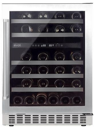 Adega Evol, para 46 Garrafas, Wine Center Smart 46g, Dual Zone - Wifi, abertura da porta para a Direita, App Evol Smart, Visualização dos dois rótulos de forma confortável-220V