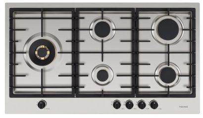 Cooktop  a gás inox escovado 89cm, 5 queimadores com tripla chama lateral, ORIGINAL-220V