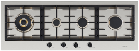 Cooktop Filotop  á gás 110 cm, 4 queimadores profissionais a gás, com queimador Dual Flame de 4.000 W, Tecno Original- 220V