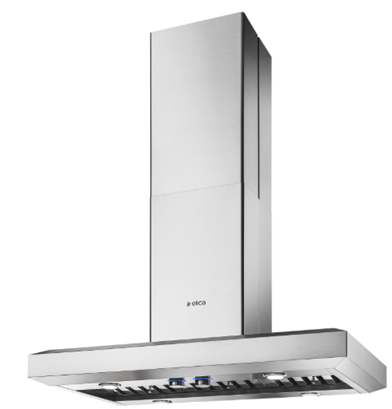 Coifa de ilha Elica,107 cm, de ilha, 1.000 m³/h, filtros em inox, controles retráteis iluminados, baixo ruído de 38 dB a 65 dB- 127V