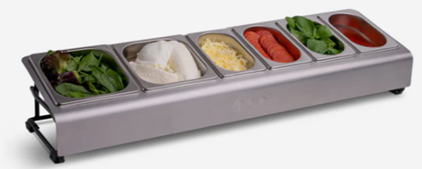 Estação de Ingredientes Ooni em Aço Inox com 6 Recipientes para Preparo de Pizzas - Casa de Lil