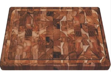 Tábua para Churrasco Tramontina Retangular em Madeira Invertida Teca com Acabamento Envernizado 50 x 38 cm