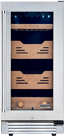 Umidor de Charutos 38 cm, de piso e de embutir, com 80 litros, abertura p/ direita, controle de umidade, puxador em inox escovado, Tecno Professional- 220V