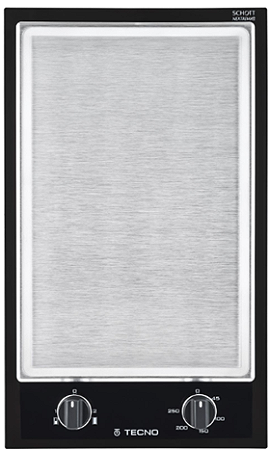 Cooktop Teppan 30 cm, 2 zonas em aço inox, temp. de 45 °C a 250 °C, semi-filo, Tecno- 220V