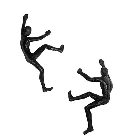 Escultura Escalador Direita/esquerda 28cm- Preto
