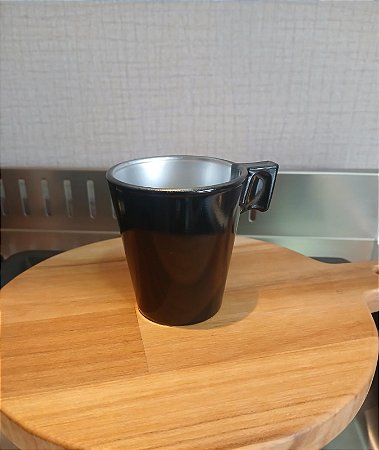 Xícara de Vidro Temperado Preto 80 ml