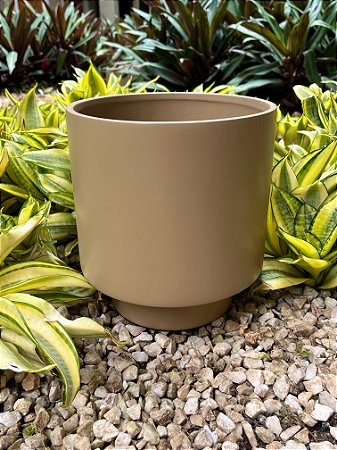 Vaso para flores e plantas Acabamento Bege Fosco 20,5 x 19 x 20,5 cm