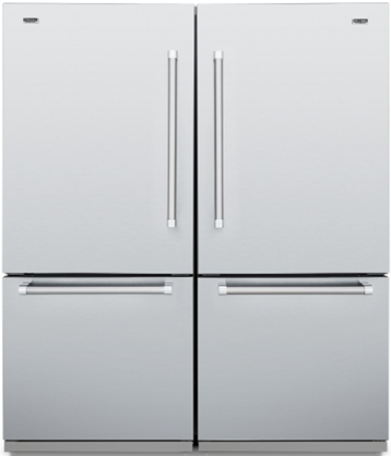 Refrigerador 152 cm, de piso e de embutir, bottom freezer, com 890 litros, 2 ice makers, puxadores em inox escovado, Tecno Professional-220V