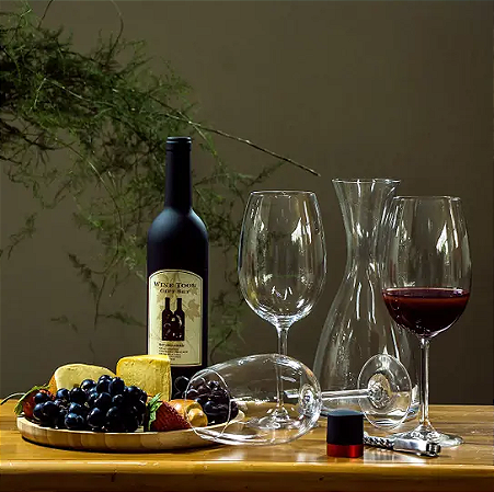 Jogo de taças Natalia de Cristal transparente Bohemia, para  vinho 850ML - 6 Unidades
