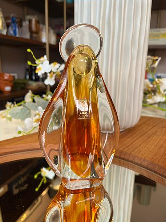Imagem Nossa Senhora mini de cristal São Marcos Âmbar 17 cm