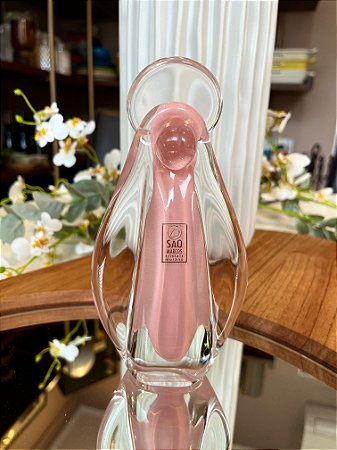 Imagem Nossa Senhora mini de cristal São Marcos rosê quartz 17 cm