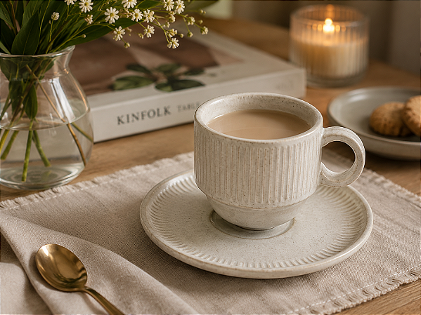 Conjunto com 6 Xícaras de Chá Empilháveis Latte 120 ml – Porto Brasil | Casa de Lila