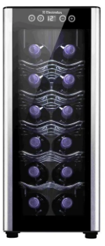 Adega de Vinho Climatizada Electrolux 12 garrafas Uma Porta Acabamento em Alumínio  - Bivolt
