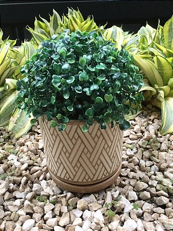 Cachepô decorativo em cerâmica Marrom 12 x 12 x 12 cm