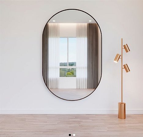 Espelho Retro Cristal Liso com Moldura Laminado Louro- Artimage