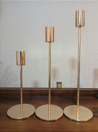 Kit Castiçais em Metal – 3 peças