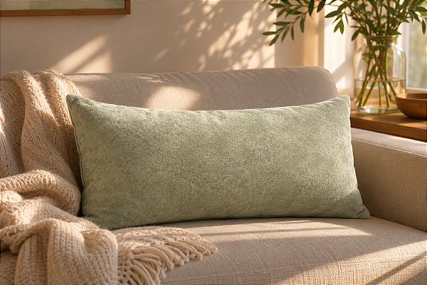 Almofada de Veludo Verde 35 x 52 cm – Conforto e Elegância na Decoração | Casa de Lila