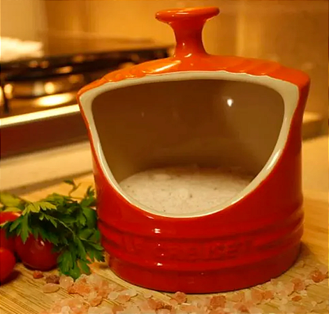 Porta Sal de cerâmica Laranja- Lê Creuset