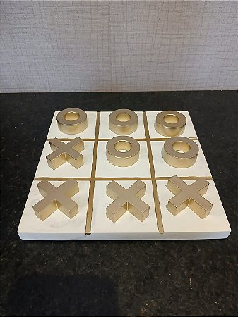 Jogo da Velha Decorativo Em Cimento E Polirresina