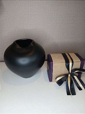 vaso mazzotti Preto Fosco 19x21cm