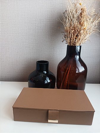 Caixa Organizadora em MDF com revestimento PU - Bege