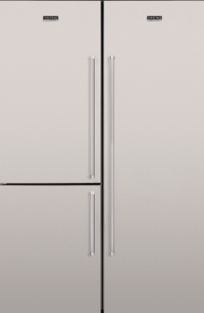 Refrigerador de embutir e de piso , bottom freezer e all refrigerator, 704 litros, abertura freezer reversível e refrigerador à direita, puxadores em aço inox escovado, Tecno Professional - 220V
