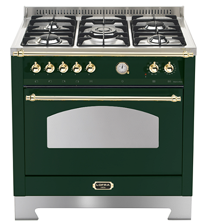 Fogão Lofra Dolcevita Verde, 5 Queimadores a Gás, Forno Elétrico 101 L com Grill, Piso e Embutir, 220V - Casa de Lila