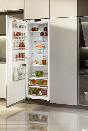 Refrigerador para revestir Tecno Original 54 cm, de embutir, 303 litros, All Refrigerator, porta reversível, 220V - Casa de Lila