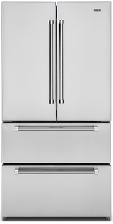 Refrigerador Tecno Professional 91 cm, de piso e de embutir, French Door, 571 litros, Ice Maker, inox escovado, 220V - Casa de Lila