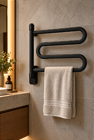 Toalheiro Elétrico Flex Home Clean Oblongo Preto 220V – Aquece Toalheiros | Casa de Lila