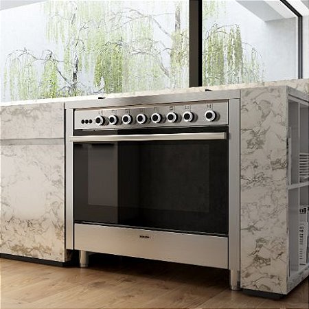 Fogão Matrix Glem 90cm, Forno Elétrico 120 Litros, 5 Queimadores, Grill Infrared, 220V - Casa de Lila