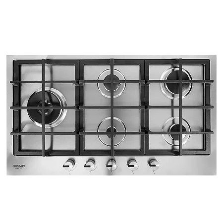 Cooktop a gás 5 queimadores inox 90 cm -Crissair Bivolt